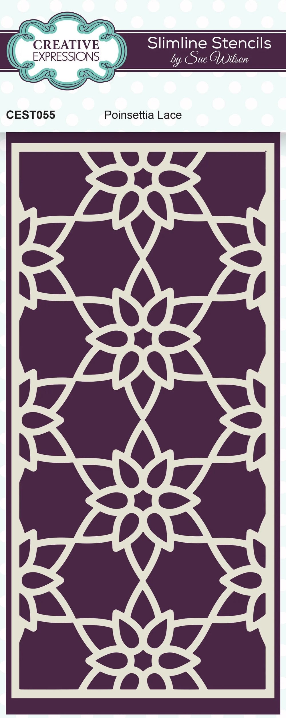 Pochoir Slimline Dentelle de Poinsettia par Creative Expressions Sue Wilson