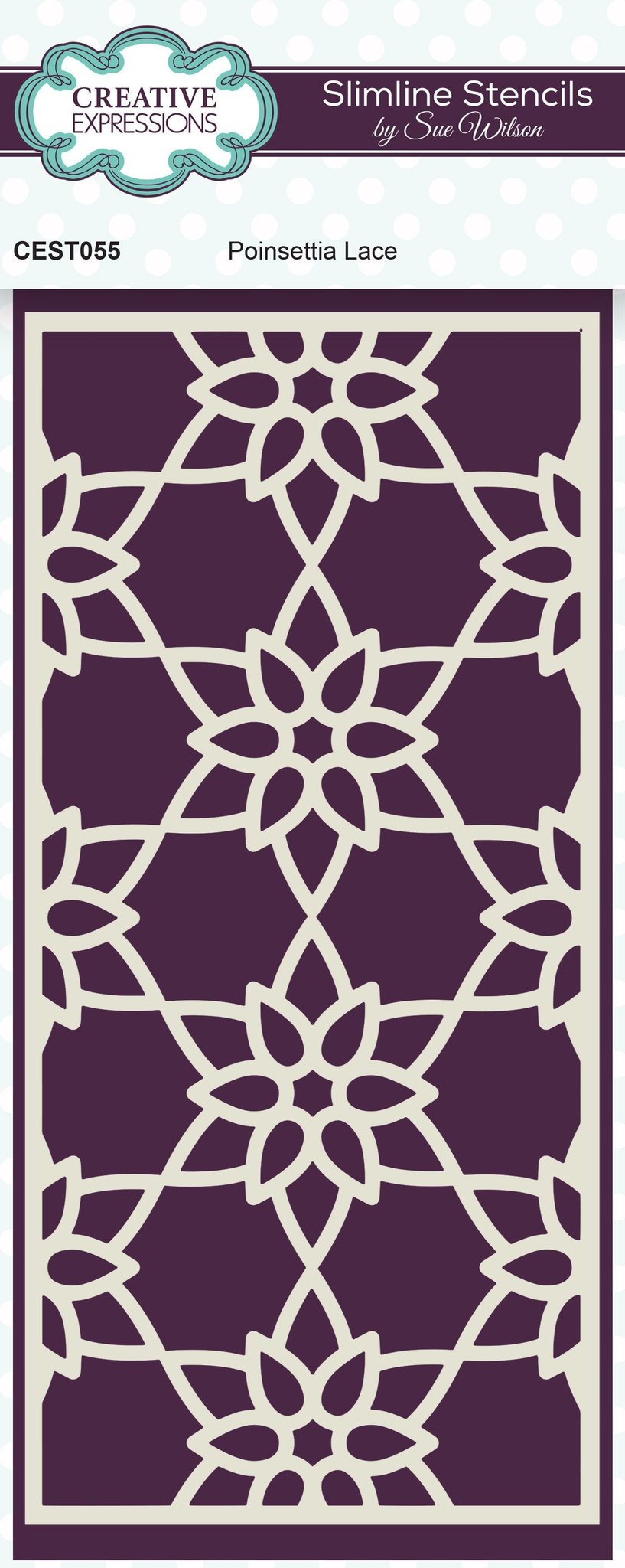 Creative Expressions Sue Wilson Poinsettia Lace Slimline Stencil