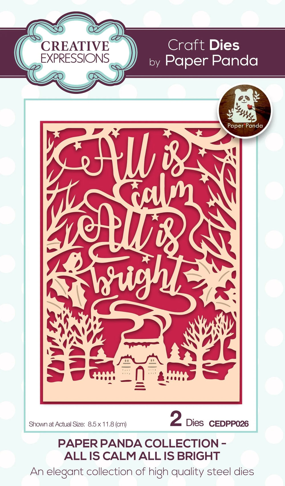 Creative Expressions Paper Panda All Is Calm All Is Bright Die de découpe
