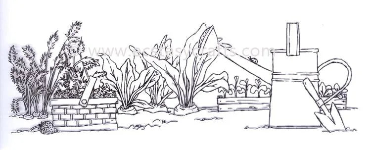 Marianne Design Tampon Transparent - Bordure de Hetty : Jardin Potager