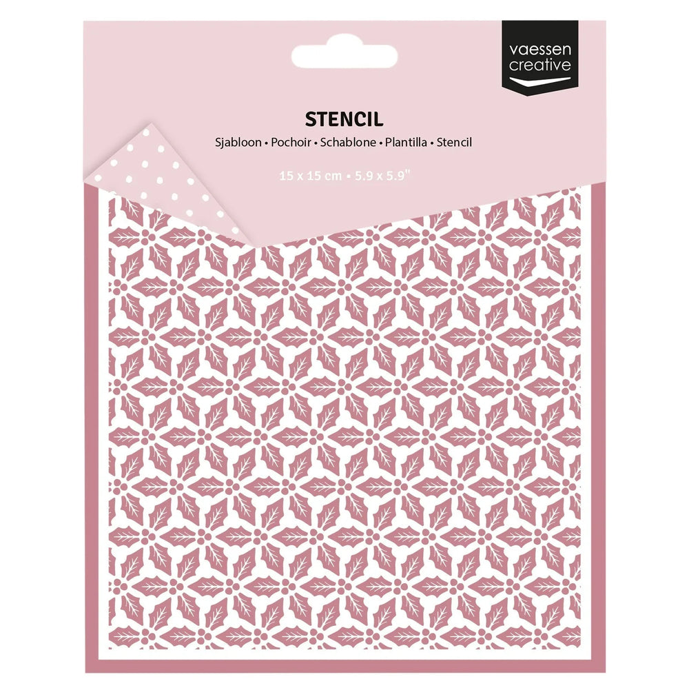 Vaessen Creative • Stencil Holly Leaves 15x15cm
