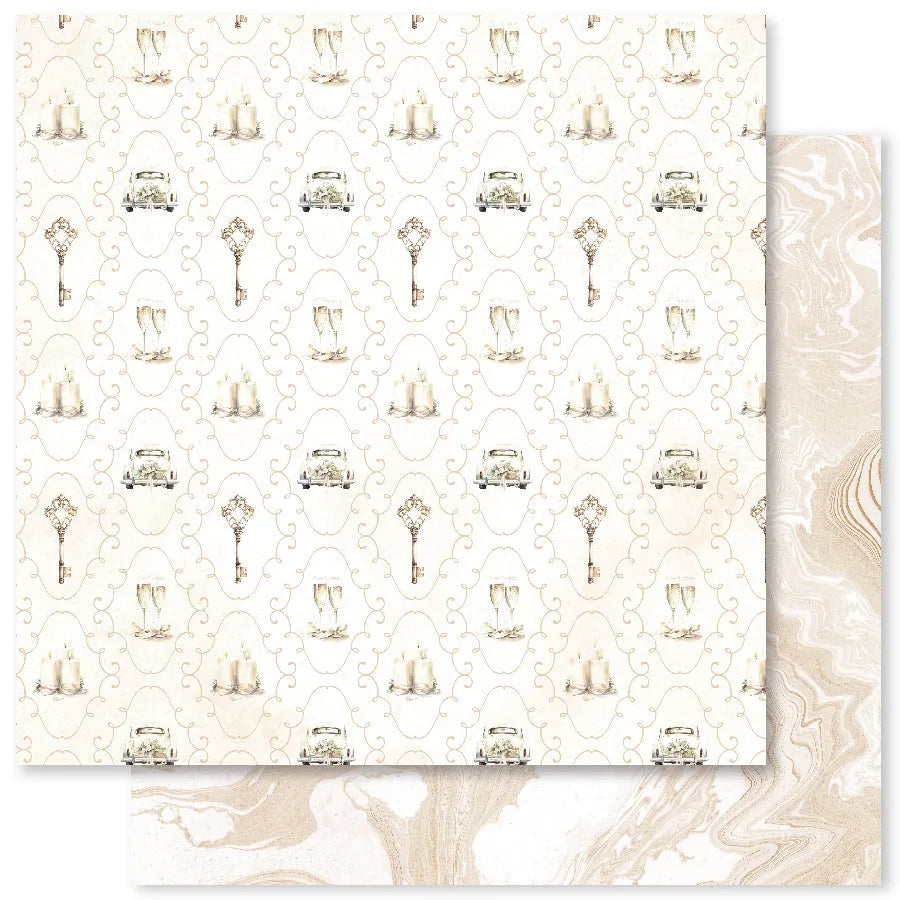 Papier Joie de mariage B 12 x 12 (paquet en vrac de 12) 34194