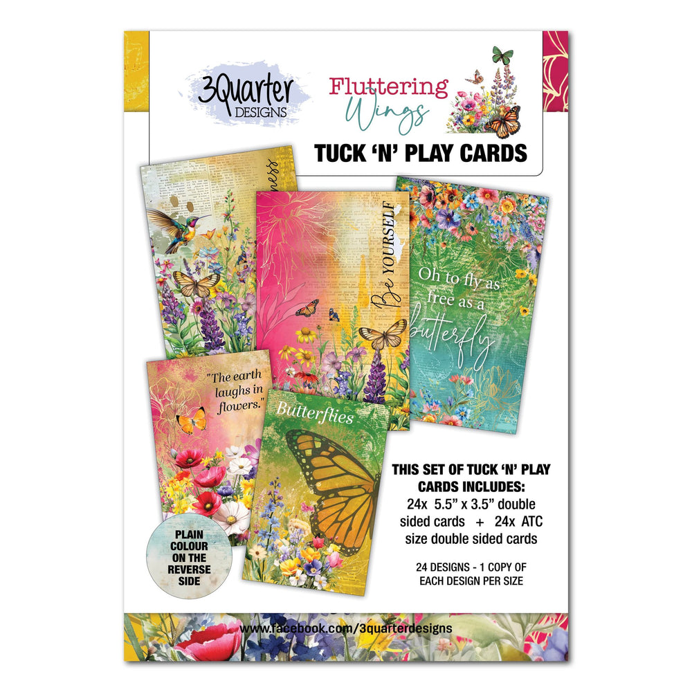 3Quarter Designs Fluttering Wings - Tuck N Play Cards — Ecstasy Crafts