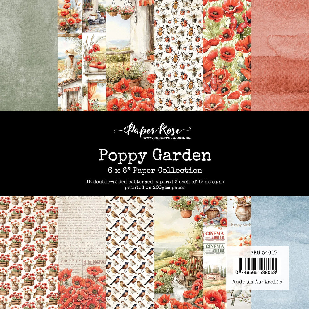 Collection de papier Jardin de coquelicots 6x6 34617