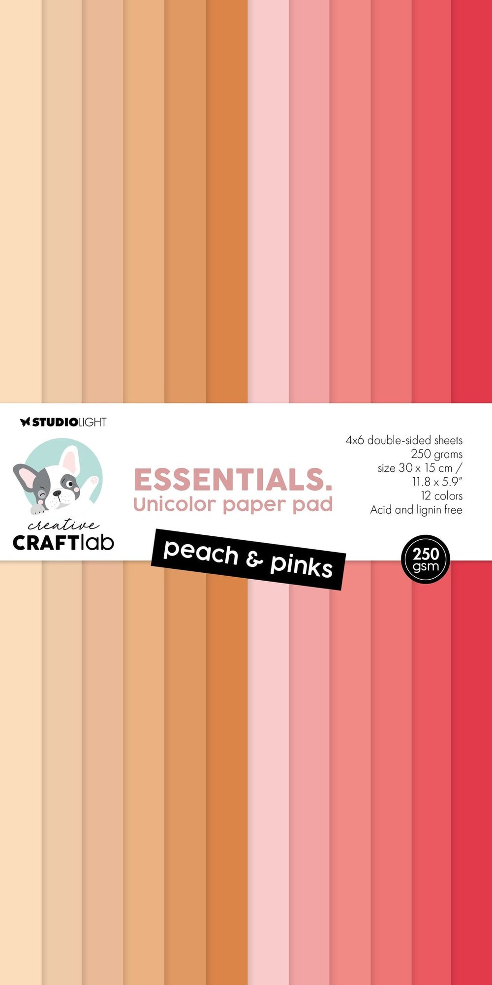 CCL Unicolor Paper Pad Peach & Pinks Essentials 24 SH