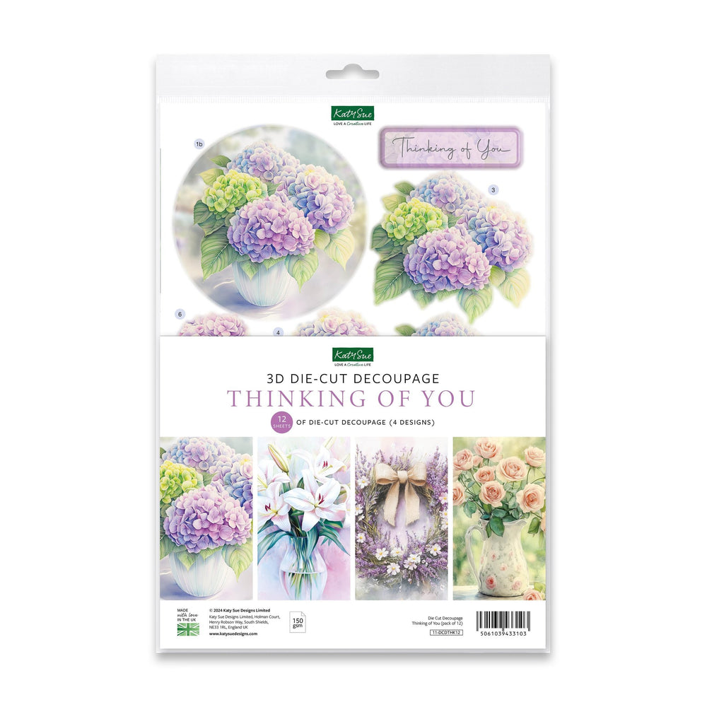 Die Cut Decoupage – Thinking of You (pack of 12) — Ecstasy Crafts
