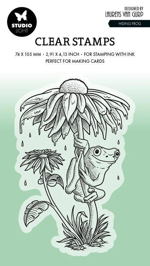 BL Clear Stamp Hiding Frog By Laurens 89x64x3mm 1 PC nr.534