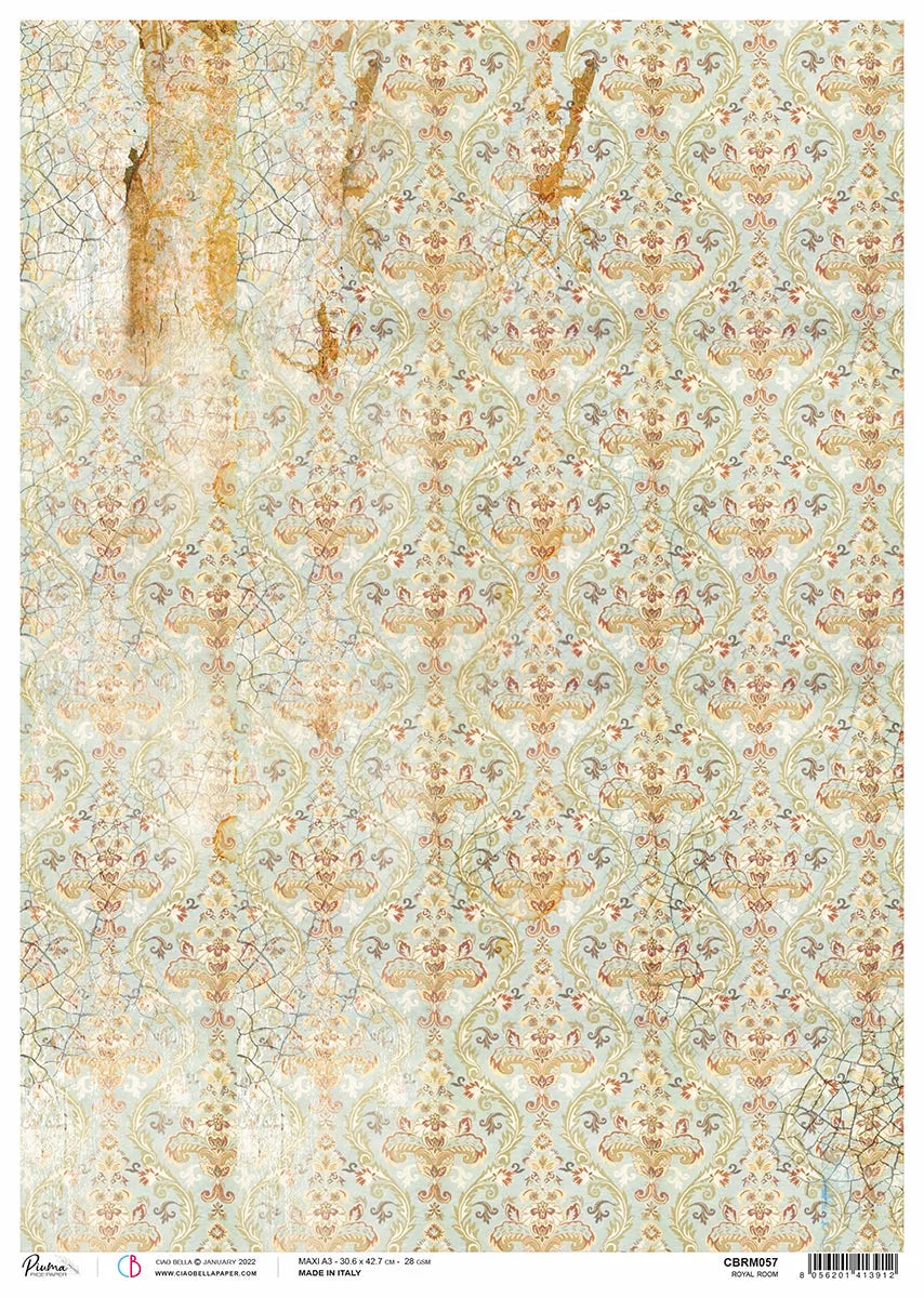 Papier de riz A3 Piuma Royal room - 3 feuilles