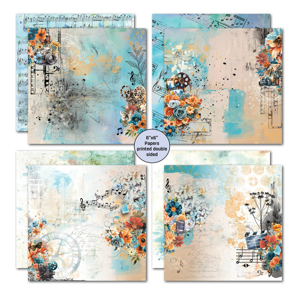 3Quarter Designs Cerulean Score 6x6 Paper Pack — Ecstasy Crafts (photo 2)