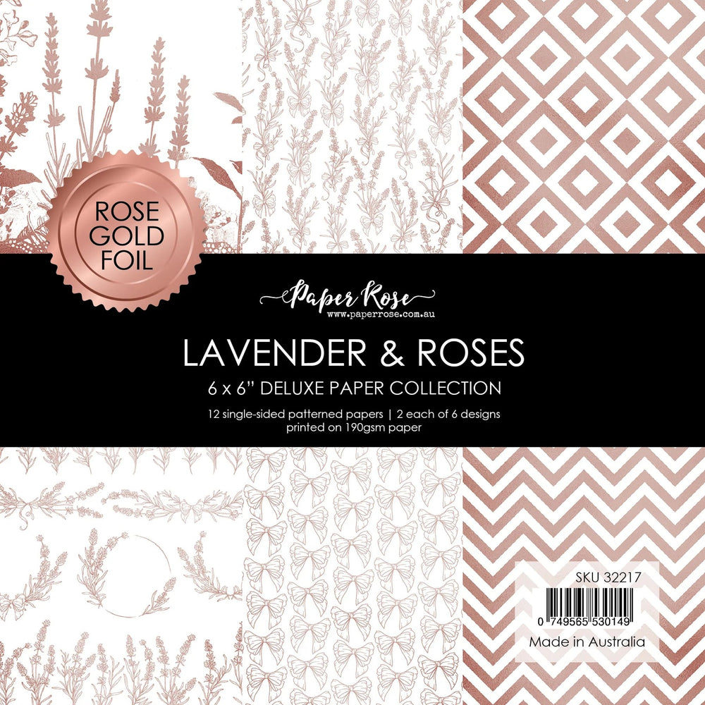 Lavender & Roses - Rose Gold Foil 6x6 Paper Collection 32217 — Ecstasy Crafts