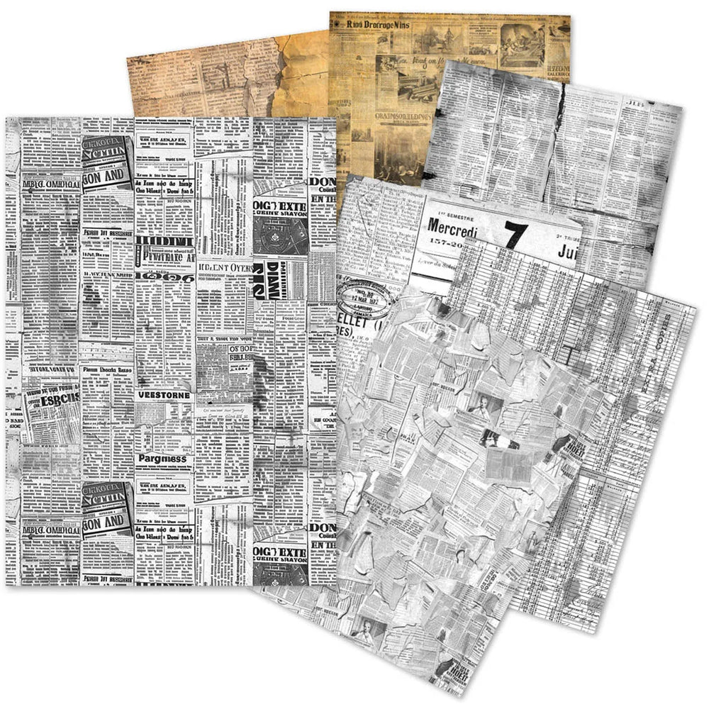 A5 Tissue Paper Set – 24 Sheets Newspapers