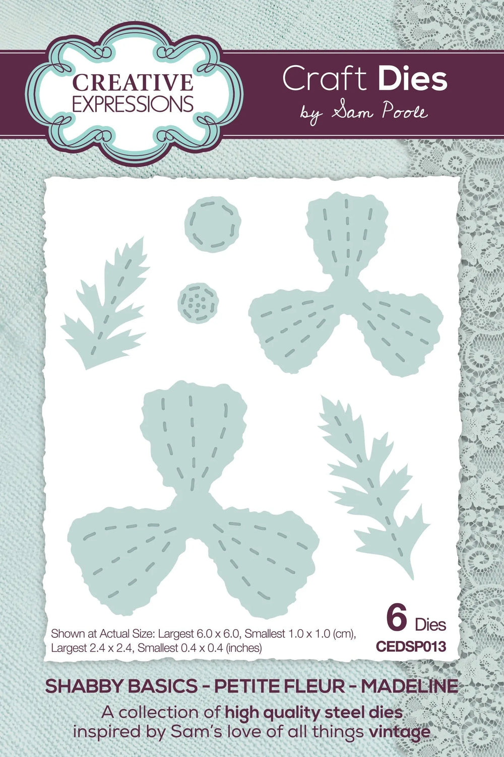 Creative Expressions Sam Poole Shabby Basics Petite Fleur - Madelaine Pochoir de découpe