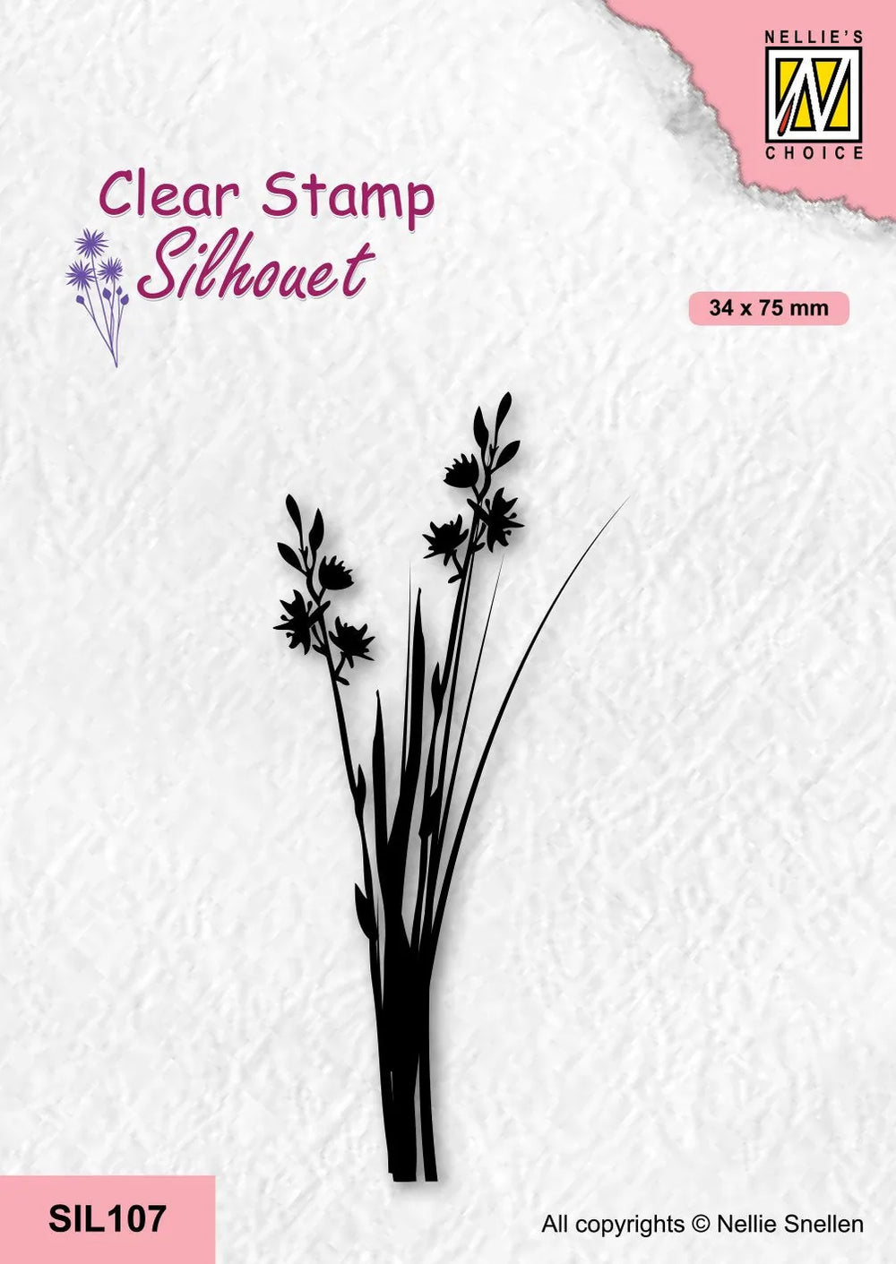 Nellie's Choice Tampon Transparent Silhouette - Fleurs-20