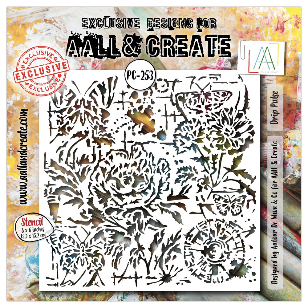 AALL and Create - 6"x6" Stencil - Drip Pulse — Ecstasy Crafts