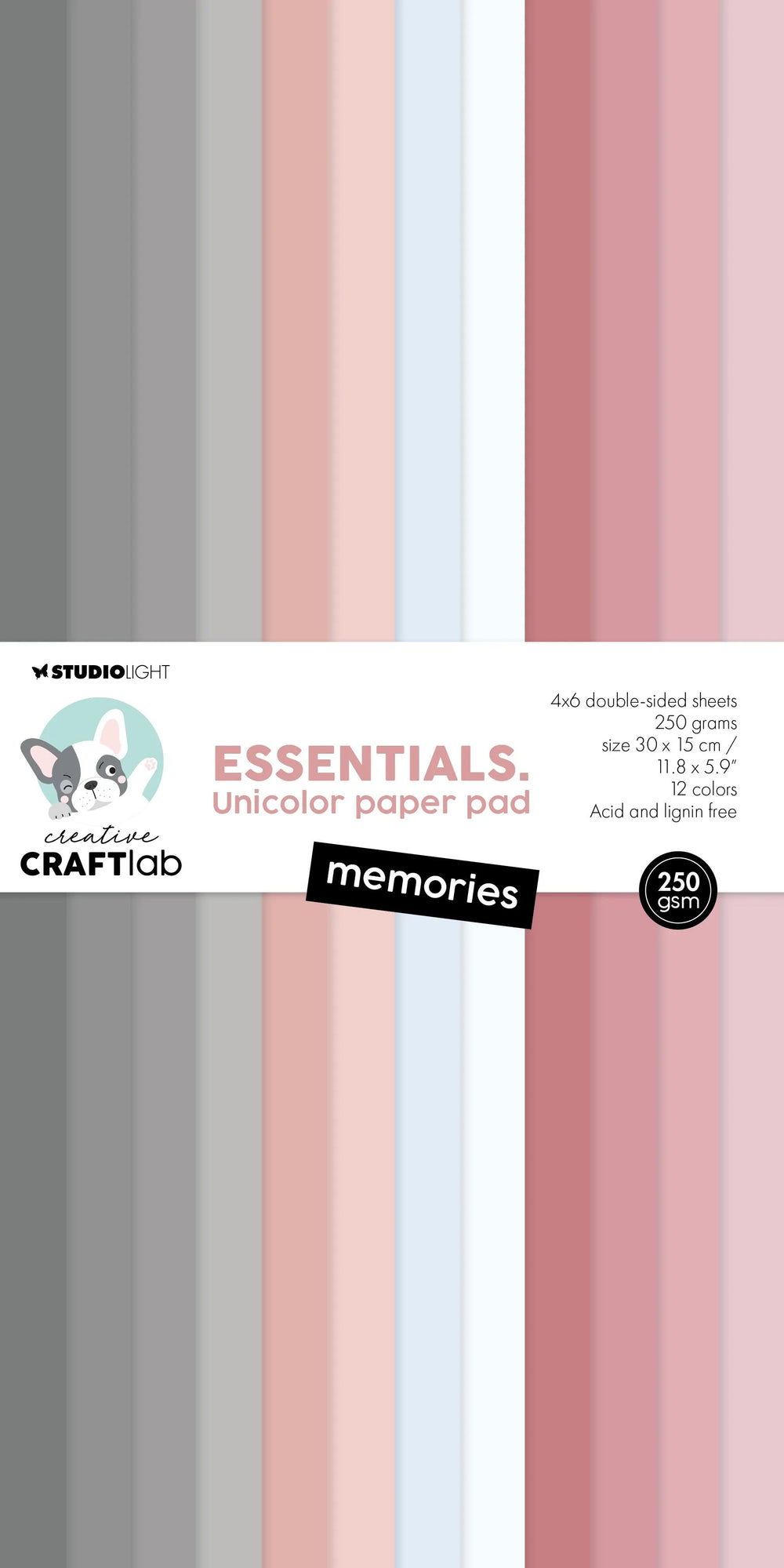 Bloc de papier CCL Unicolor Memories Essentials 24 feuilles