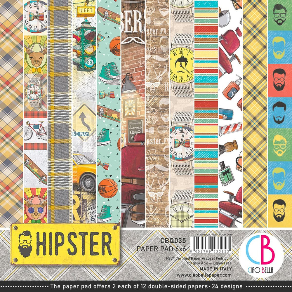 Ciao Bella Hipster Paper Pad 6"x6" 24/Pkg — Ecstasy Crafts