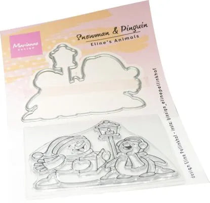 Ensemble de tampons et matrices Marianne Design - Eline's Animals - Bonhomme de neige et pingouin