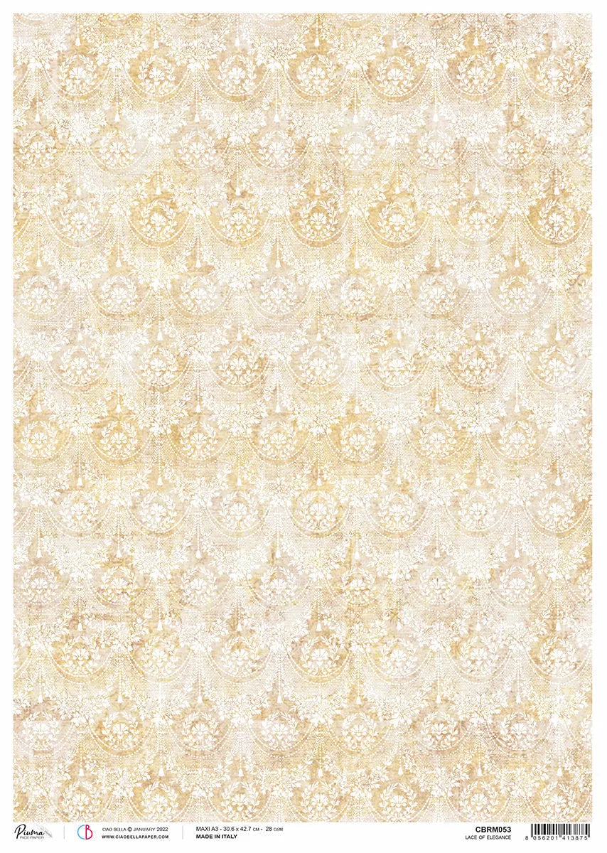 Papier de riz A3 Dentelle de Piuma - 3 feuilles