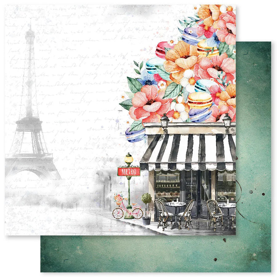 Papier Coffee In Paris E 12x12 (Paquet en vrac de 12) 32319