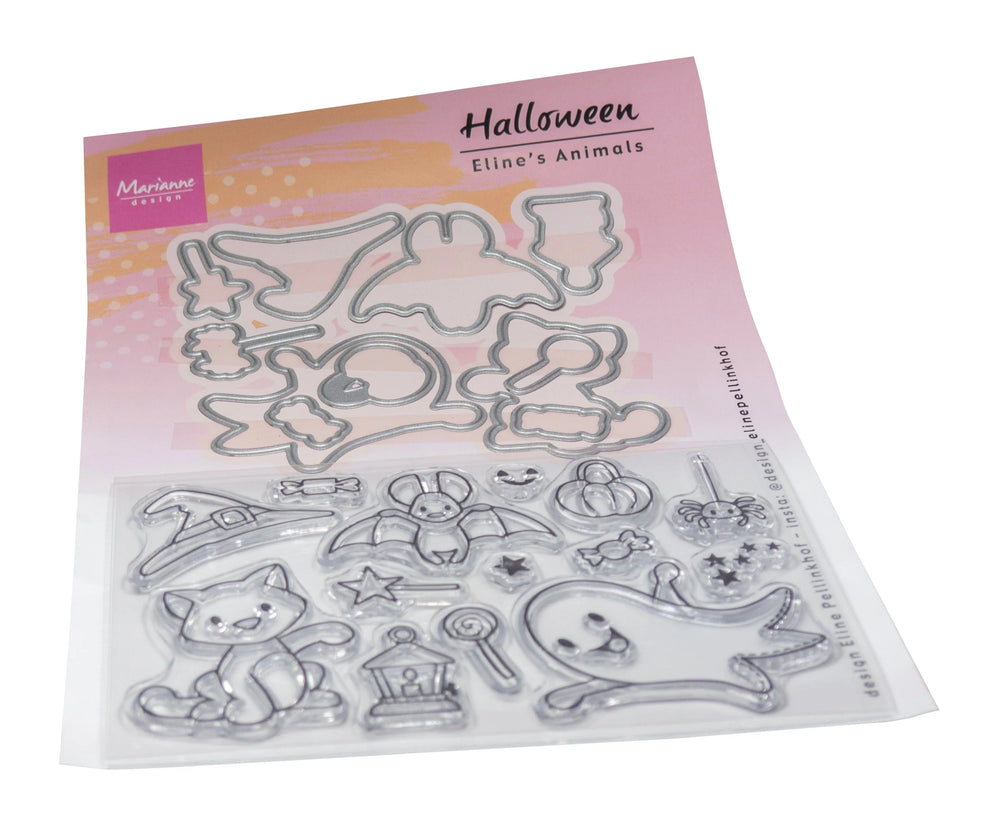 Ensemble de tampons et matrices Marianne Design - Eline's Animals - Halloween