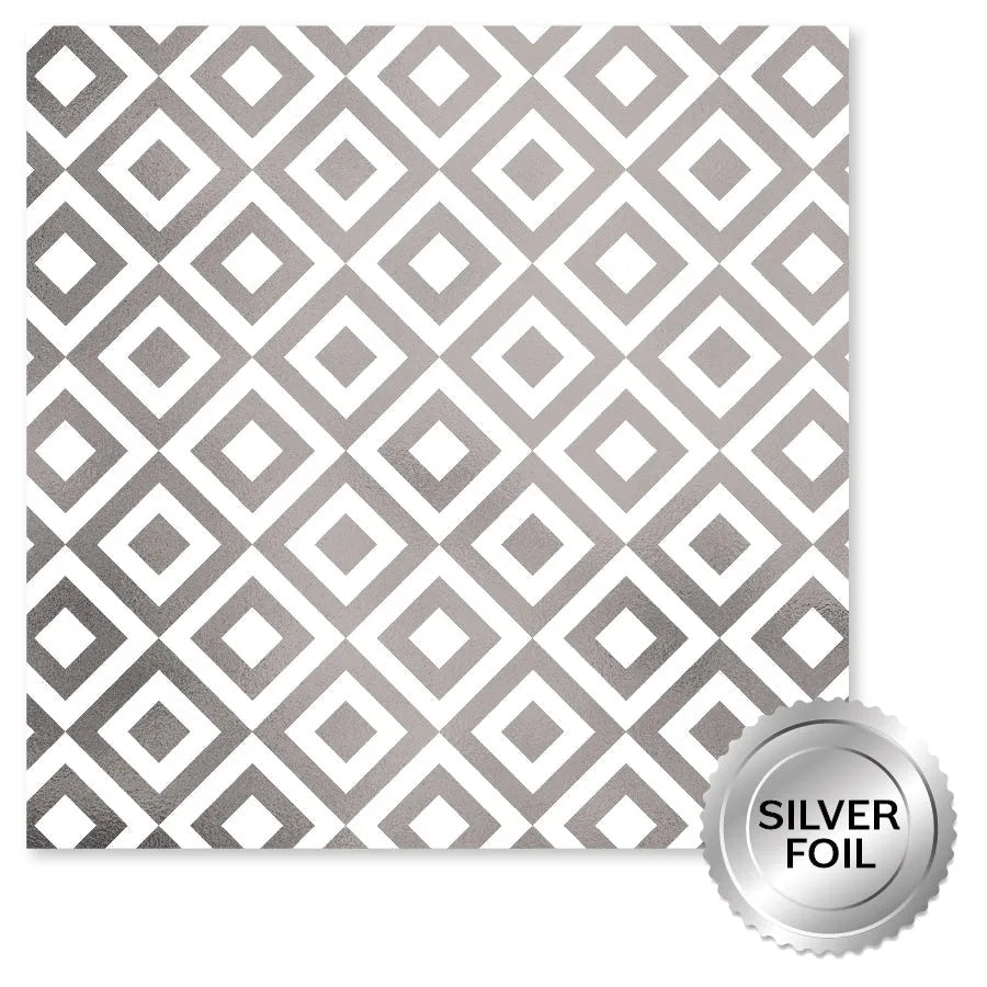 Papier Argenté Feuille Lavande & Roses C 12x12 (Paquet de 6) 32253