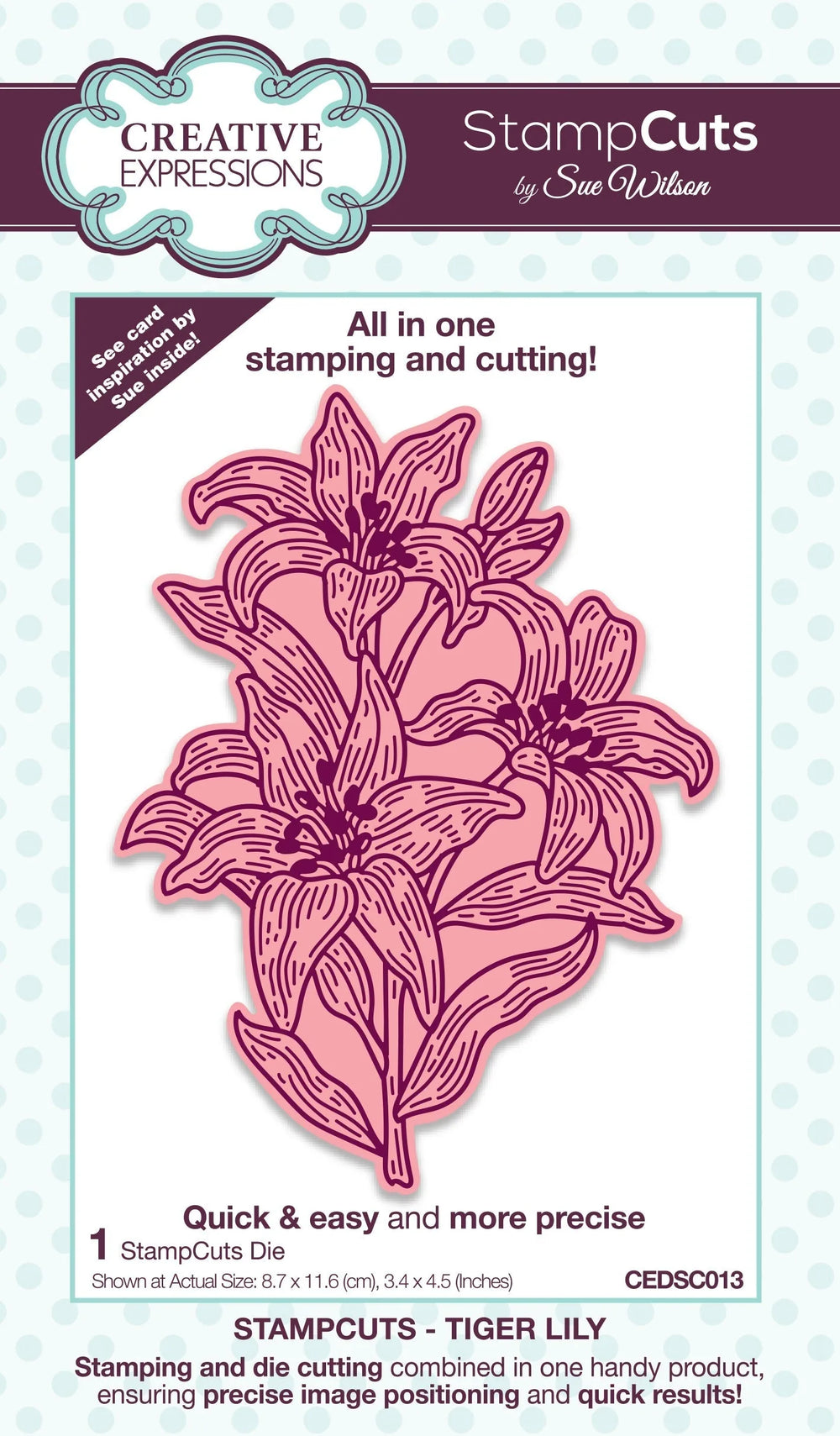 Creative Expressions Sue Wilson Lys Tigré StampCuts Matrices de découpe