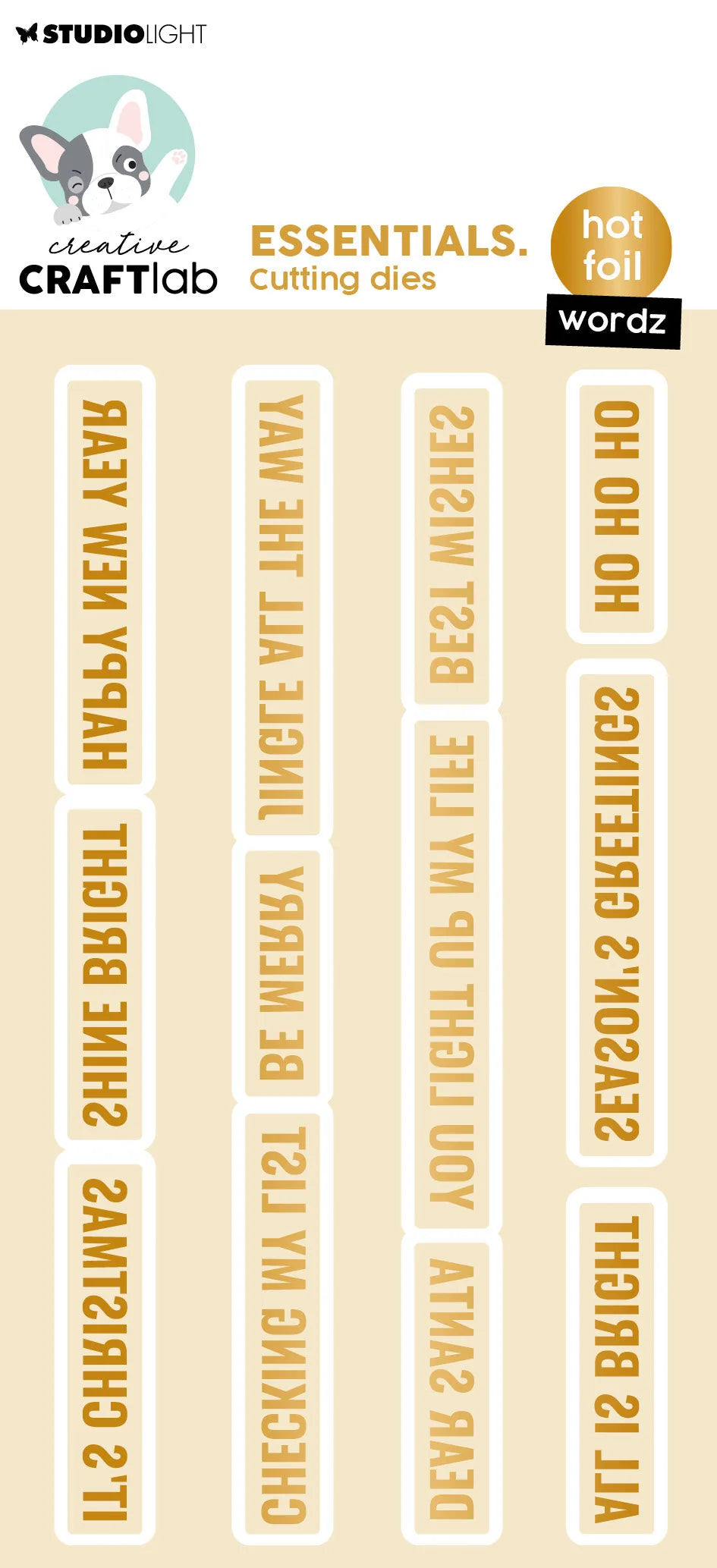 CCL Hot Foil Cutting Die Wordz Essentials 12 PCS