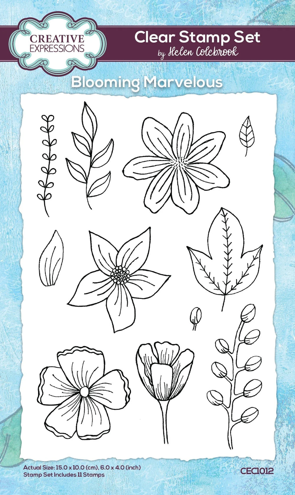 Creative Expressions Helen Colebrook Blooming Marvelous Jeu de tampons transparents de 6 po x 4 po