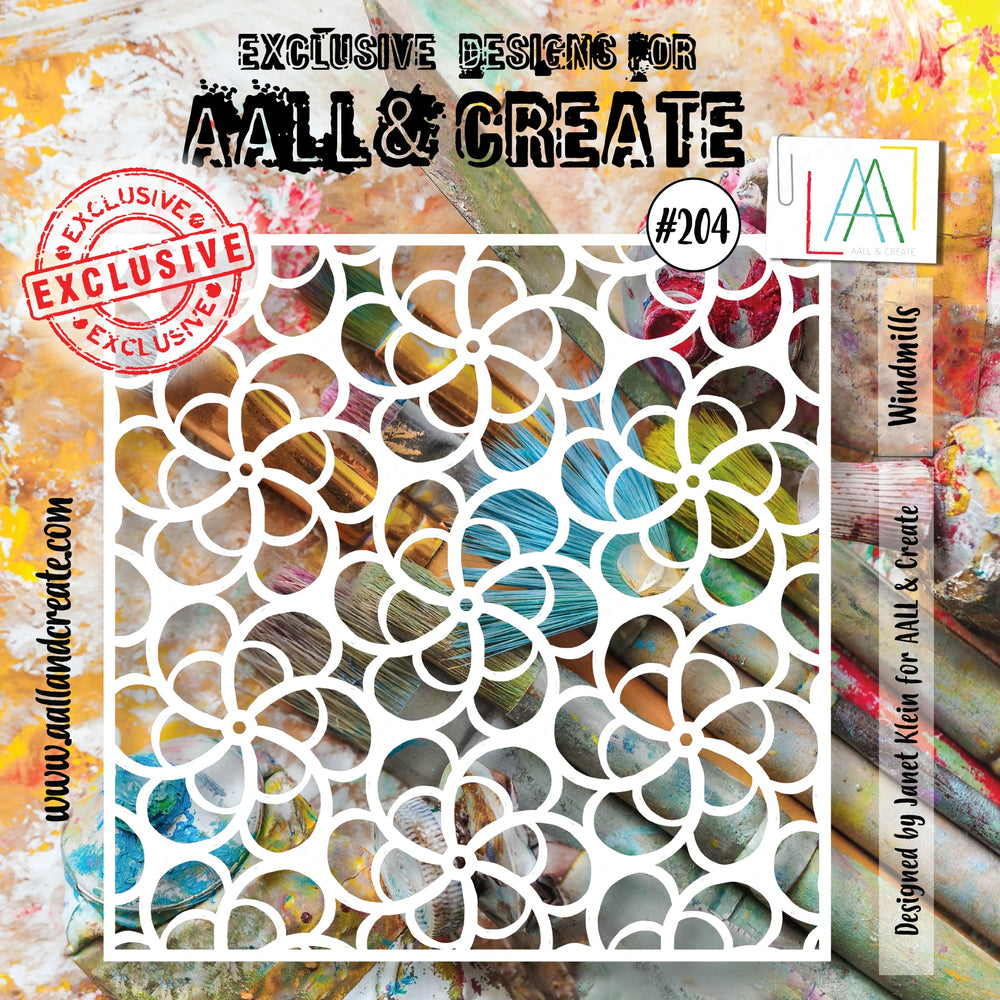 AALL and Create 6"x6" Stencil - 204 - Windmills — Ecstasy Crafts