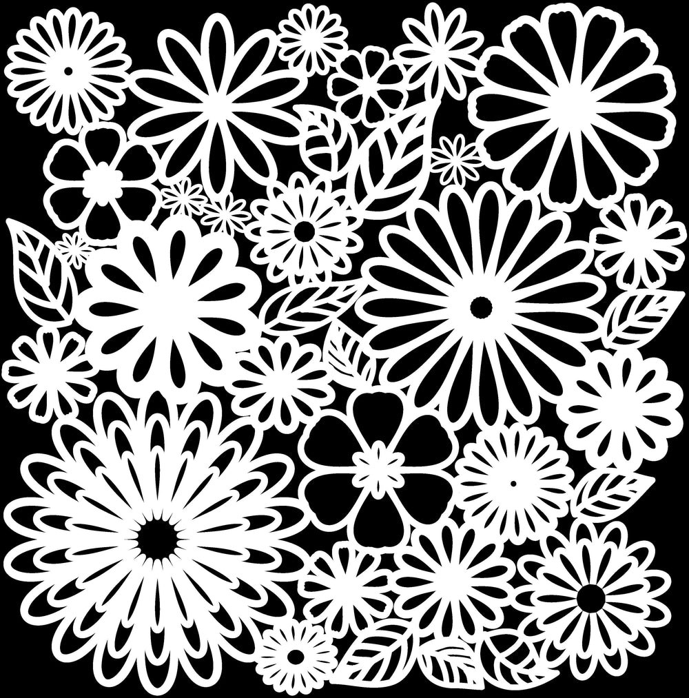 The Crafters Workshop Pochoir 6x6 Flower Frenzy