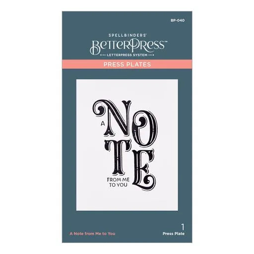 Plaque d'impression « Un mot de moi à toi » de la Collection BetterPress