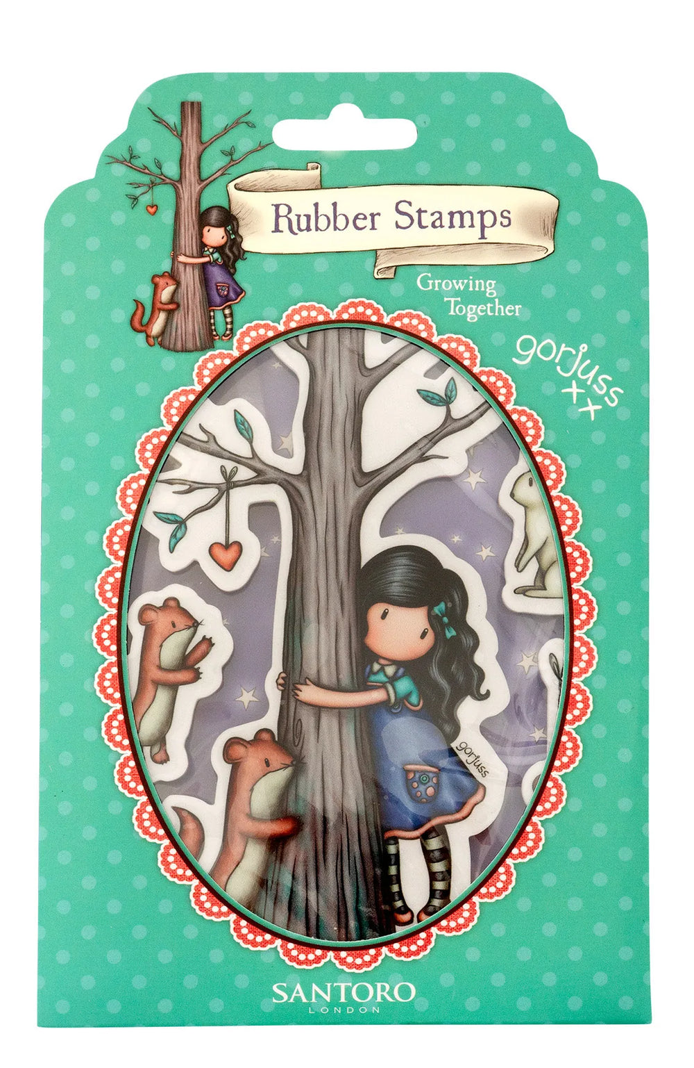 Tampon adhésif SAN Cling Growing Together Gorjuss Essentials 120x170x5mm 7 pièces no.521