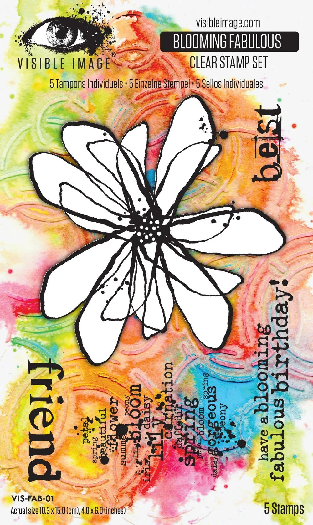 Ensemble de tampons Visible Image Blooming Fabulous 4 po x 6 po