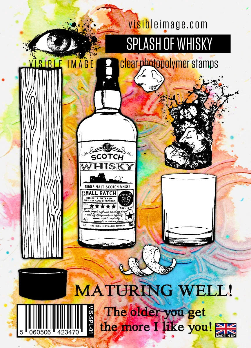 Ensemble de tampons A6 - Éclaboussure de whisky Visible Image