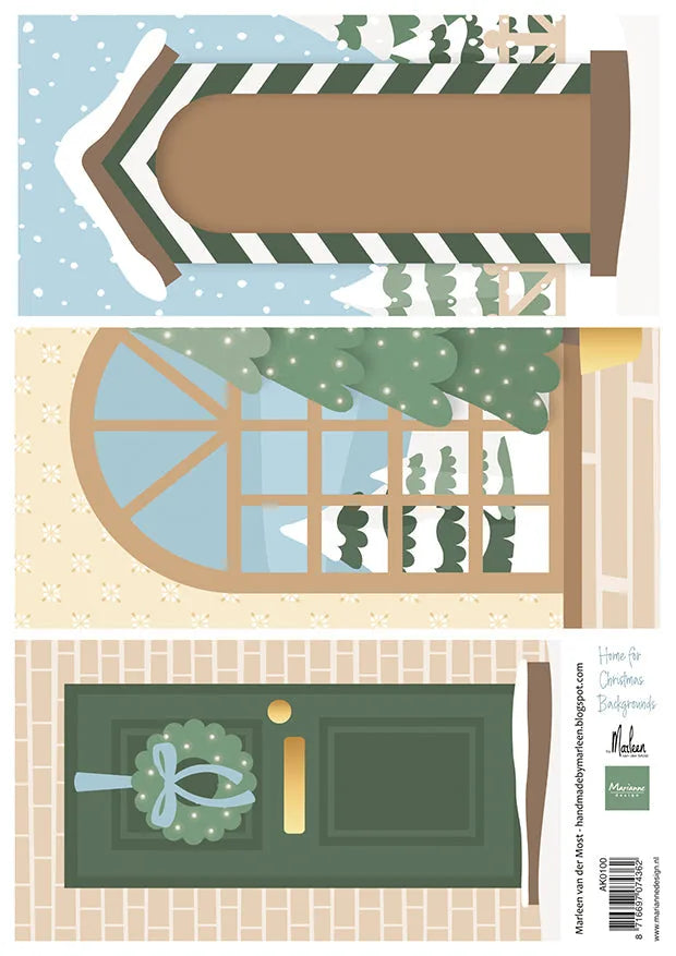 Feuille de découpe Marianne Design A4 - Home for Christmas par Marleen
