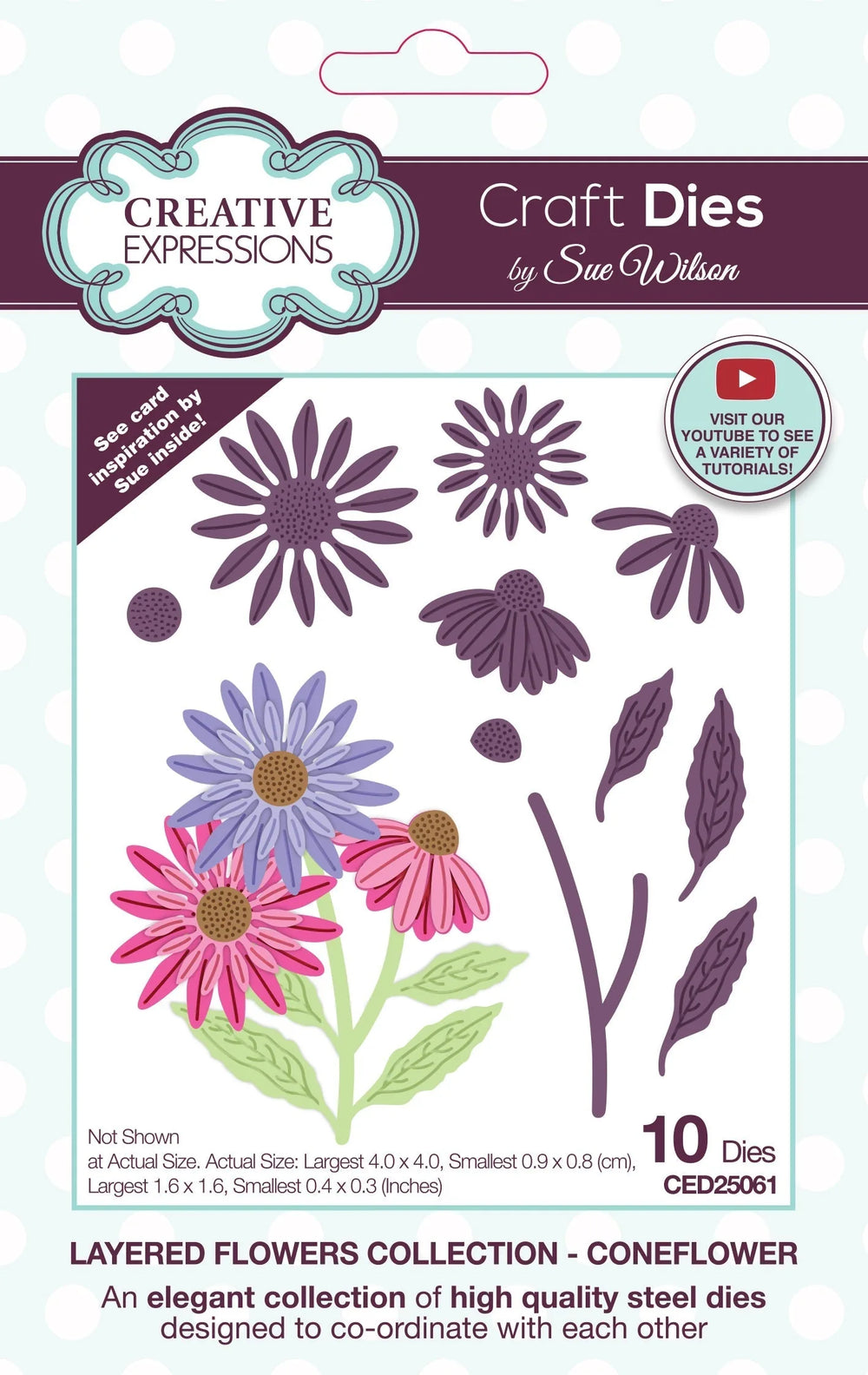 Creative Expressions Sue Wilson Collection Fleurs Superposées Pochoir "Coneflower"