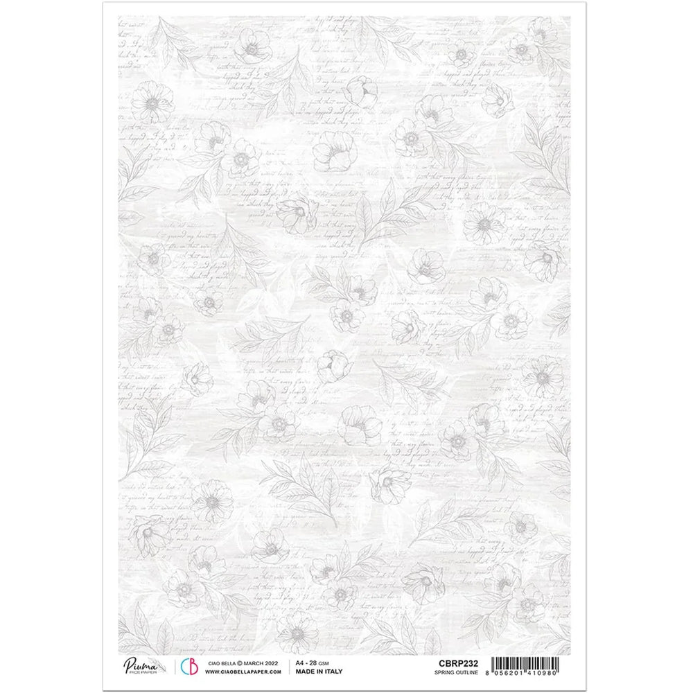 Papier de riz Ciao Bella A4 Contour Printemps