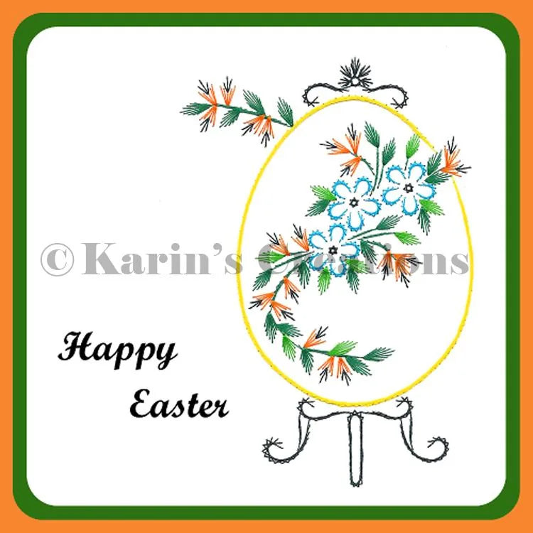 Motif de broderie KC - Fleurs dans un ovale