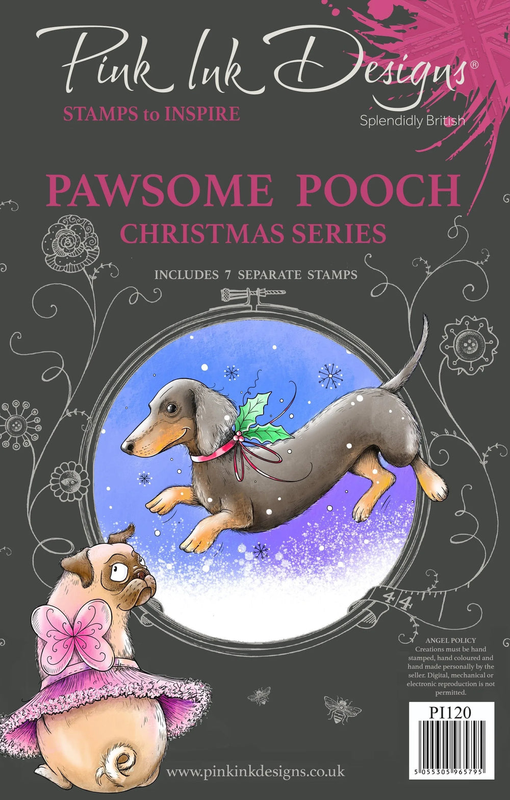 Pink Ink Designs Tampon Clair Pawsome Pooch A5
