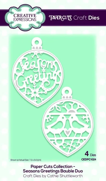 Creative Expressions Collection de Matrices Papier Découpé - Duo de Boules Joyeuses Fêtes