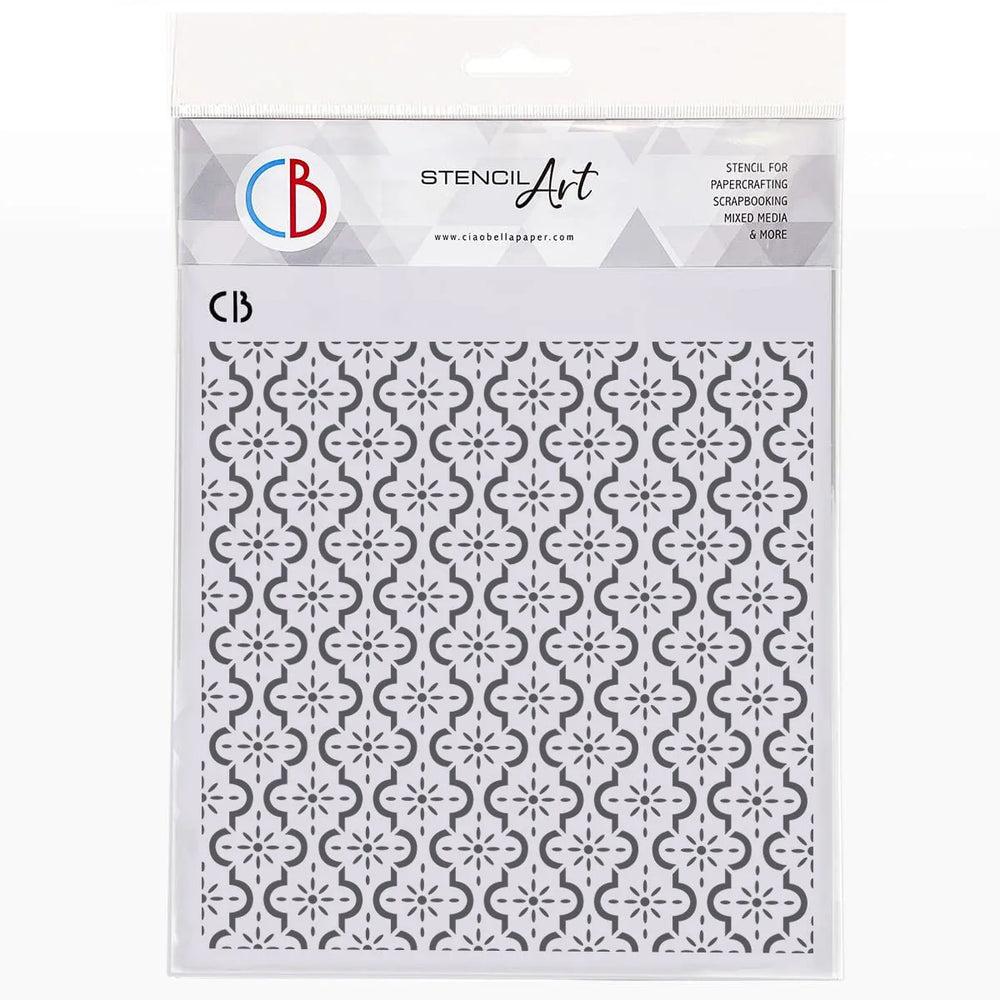 Pochoir texturé Ciao Bella 8"x8" Carreaux ibériques