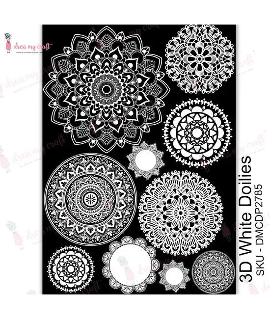 Dress My Craft Transfer Me - napperons blancs 3D
