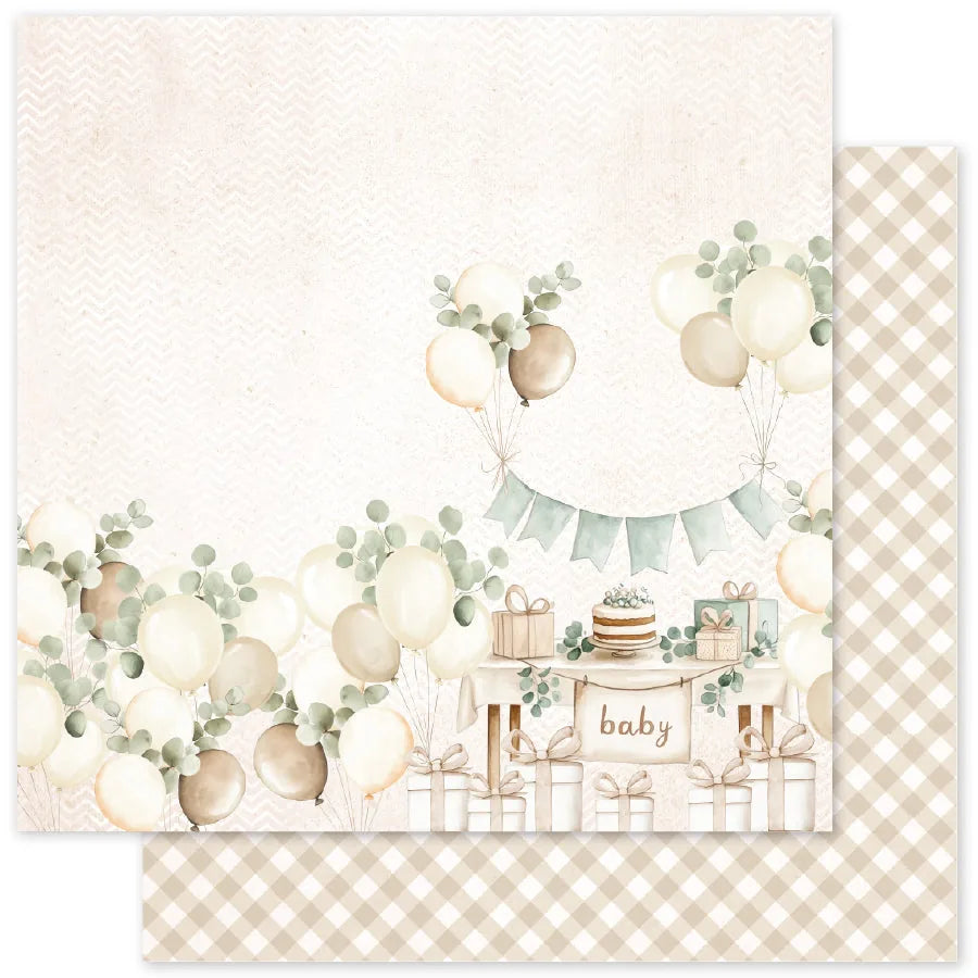 Papier Boho Baby D 12x12 (Paquet en vrac de 12) 35083