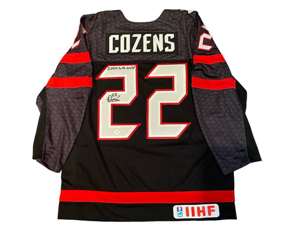 Dylan Cozens Autographed Team Canada Alternate Black Nike Jersey Ins. "2020 WJC Gold" — TS Sports Memorabilia