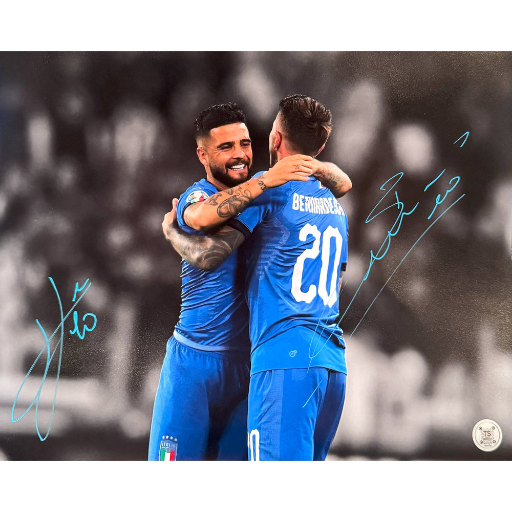 Lorenzo Insigne & Federico Bernardeschi Autographed Italian National Soccer Team Celebration 11x14 Photo — TS Sports Memorabilia