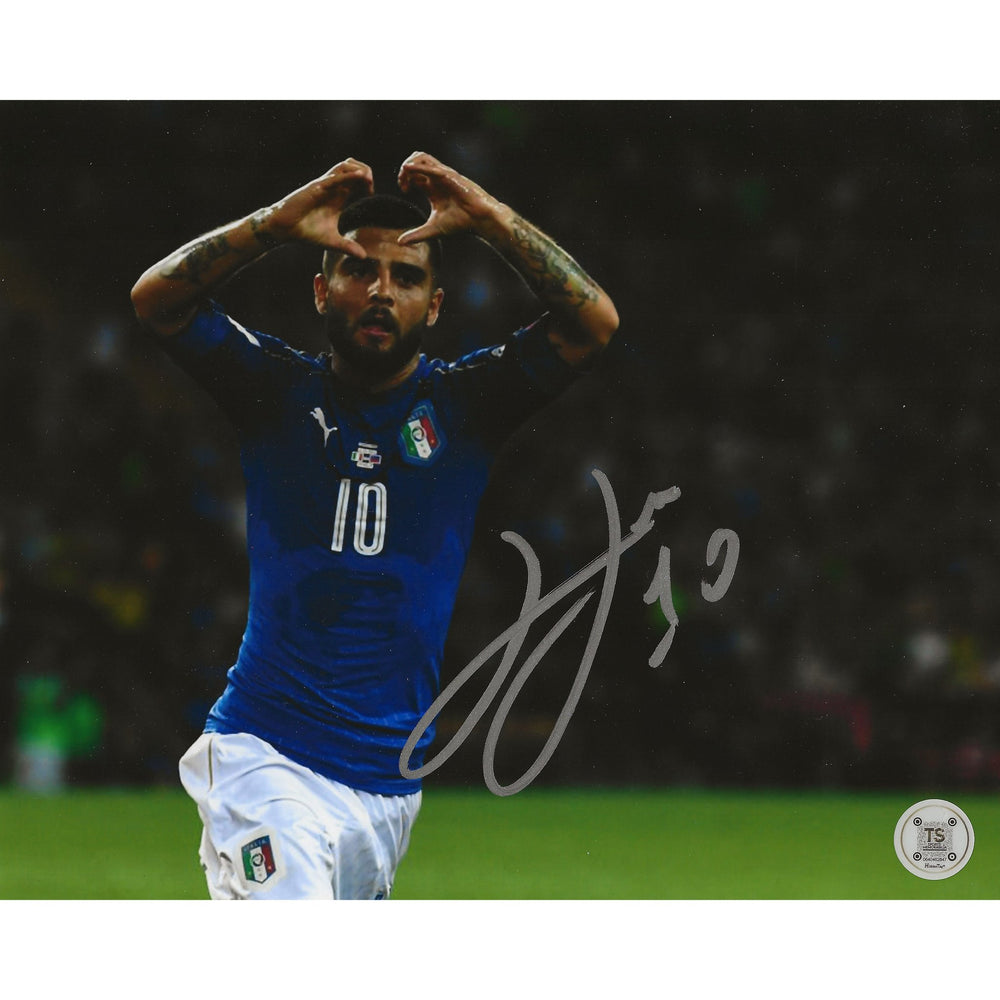 Lorenzo Insigne Autographed Italian National Soccer Team Heart Celebration 8x10 Photo — TS Sports Memorabilia