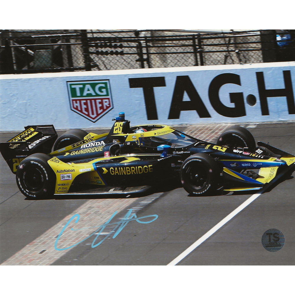 Colton Herta Autographed IndyCar Finish Line 8x10 Photo *As Is* — TS Sports Memorabilia