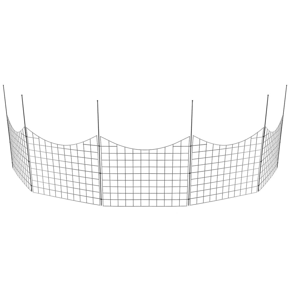VEVOR Garden Fence, 36.6''(H)x29.5''(L) Animal Barrier Fence, Underground Decorative Garden Fencing with 2.5 inch Spike Spacing, Metal Dog Fence for the Yard and Outdoor Patio, 5 Pack
