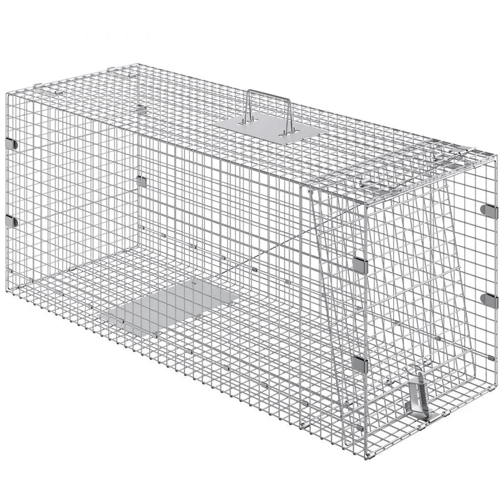 Cage à animaux VEVOR, 50" x 20" x 26", en fer galvanisé, piège à animaux humain pliable avec poignée pour chiens errants, tatous, ratons laveurs, marmottes, renards