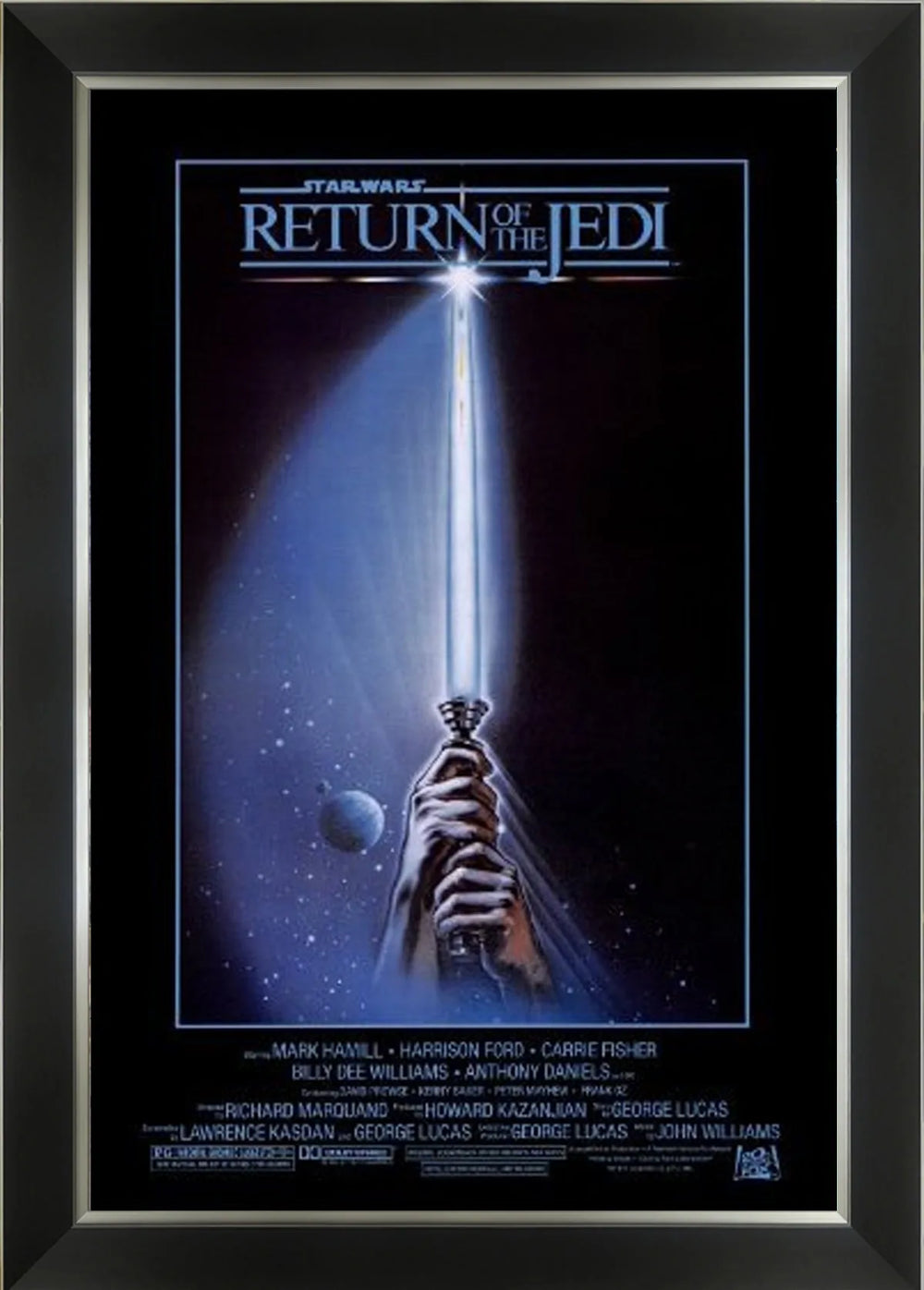 STAR WARS ÉPISODE VI LE RETOUR DU JEDI AFFICHE DE CINÉMA ORIGINALE ENCADRÉE IMPRIMÉE ART MURAL OBJET DE COLLECTION (33,5" X 23,5")